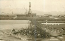1911 Coalinga CA Oil Field Derricks RPPC Postcard Nichols Photo American Pet picture