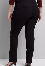 Lane Bryant Allie Straight Leg Pants 28R Black Career Wear Work Pants Stretchy picture