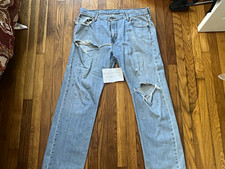 Levi's Men’s Light Wash Distressed Straight Leg Denim Jeans 5-Pocket picture