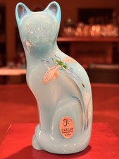 Fenton Sky Blue Opalescent Stylized “Dragonfly” Cat Hand Painted Signed S Waters picture