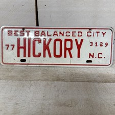 1970 HICKORY North Carolina “ BEST BALANCED CITY” License Plate Town Topper picture