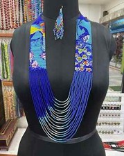 New Handmade Seed Bead Boho American Style Beaded Multi Strand necklace Earrings picture
