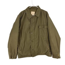 1982 Navy A-2 Deck Jacket USS Bergall SSN 667 Submarine Green XL Stenciled picture