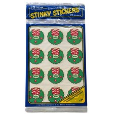 Vintage 1984 Trend Stinky Stickers 72 Pack Noel Wreath Skeleton Sniff SEALED picture