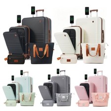 4 Piece Luggage Set Checked Suitcase w/ Travel Duffel Bag Wet-Dry Toiletry Bag picture