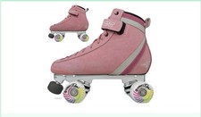Bont Parkstar Pink Suede Roller Skates. sz 37.5 (Bont 5.5) Excellent Condition picture