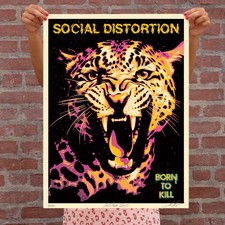 Obey Social Distortion Born to Kill Print Shepard Fairey Mike Ness Signed LE 550 picture