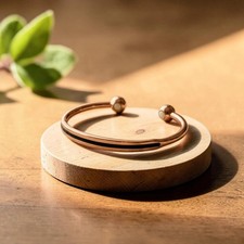 Handcrafted Pure Copper Bangle Vintage Style Open Bracelet Minimalist Jewelry picture