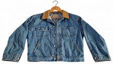 Polo Ralph Lauren Denim Jacket Corduroy Collar Vintage Workwear Men's M picture