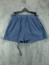 NWT Lily Clothing Shorts Womens Large Shorts Blue Slate High Waisted Pull On picture