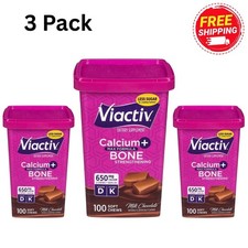 (3 pack) Viactiv Calcium Supplement Soft Chews, Chocolate (100CT) Vitamin D & K picture