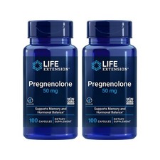 2 PACK Life Extension Pregnenolone 50mg Supports Memory Hormonal Balance 100Caps picture