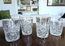 Antique American Brilliant Cut ABP Whiskey Glasses Mismatched Curated Lot of 4 picture