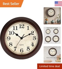 Vintage 12-Inch Wall Clock - Silent Analog Decor for Elegant Interiors picture