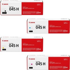Genuine Canon 045H High Yield Toner Set Black Cyan Magenta Yellow CMYK picture