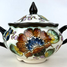 REGINA ROSARIO GOUDA SUGAR BOWL WB Holland Dutch Flowers Vintage Kitchen Decor picture