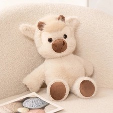 Highland Cattle Plush Toy 40cm Huggable Running Cow Premium Soft Stuffed Animal picture