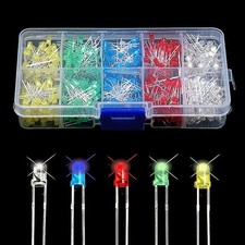 200Pcs 5mm 3mm LED Light Kit Yellow White Blue Red Green Assortment with Case picture