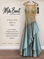 Vintage 1980s Mike Benet Beaded Sequin Gown Style/3976 Size 10 NWT picture