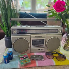 SERVICED 1981 Panasonic RX-5010 Mini-Blaster Cassette Tape Radio Boombox - Gray picture