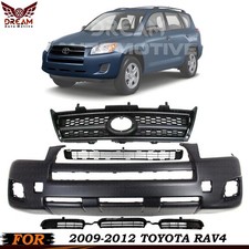 Front Bumper Cover Fascia & Grille Assembly Kit For 2009-2012 Toyota RAV4 picture