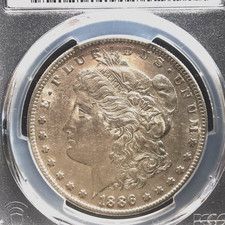 1886 s Morgan Silver Dollar PCGS Genuine Sratched  AU Detail-West of the Divide picture