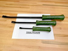 Snap-on Tools USA NEW RARE COMBAT GREEN 3pc Hard Grip Striking Prybar Set NOS picture