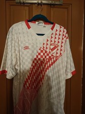 Umbro Peru National Team Soccer Jersey White Red Geometric Men’s XL NWT picture