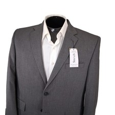 J.M. Haggar Suit Mens 42S 34x30 Gray Classic Fit Stretch Two Button Blazer picture