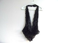 Adore Me Women's Lingerie Lace Mesh See Through Bodysuit 02297 Black Medium picture