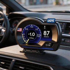OBD2+GPS HUD Car Gauge Head Up Digital Display Speedometer Turbo RPM Alarm Temp picture