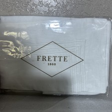 Frette Cruise Cotton Sateen Standard Sham - Made in Italy - White/White $290 picture