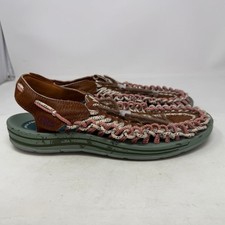 Keen Sandals Mens 11 Uneek Brown Green Pony Hair Leather Braided Cord EUC picture
