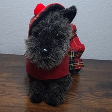 Douglas The Cuddle Toy Scotty Dog Plush Vintage 1985 Christmas Outfit MPN1879 picture
