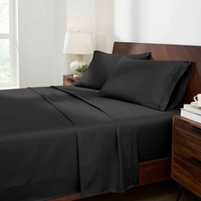 Egyptian Cotton 1500 Thread Count Solid Deep Pocket 4 Piece Bed Sheet Set picture