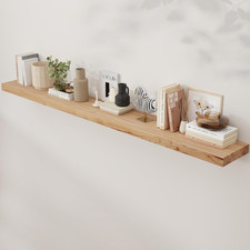 Rustic Elm Wood Floating Shelf - 72