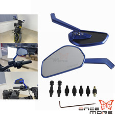 Blue Universal 8mm 10mm Motorcycle Rearview Mirror For Honda Kawasaki Suzuki BMW picture