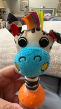 Vintage Sassy Zebra Baby Rattle Toy 2000 Plush Developmental Sensory Bead Rattle picture
