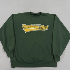 Vintage Marshall Thundering Herd Sweatshirt Mens Green NCAA College Crewneck picture