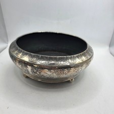Antique Meriden B Co #917 Quadruple Silver Plate Footed Floral Bowl Victorian picture