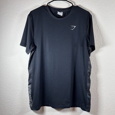 Gymshark Mens Black Performance T- Shirt Large Gym Training Sports Lightweight picture