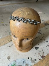 Antique 1910s 1920s Rhinestone Paste Vine Bridal Forehead Headband Art Deco picture