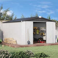 10' x 14' Waterproof Metal Outdoor Storage Shed, Large Heavy Duty, Garden picture
