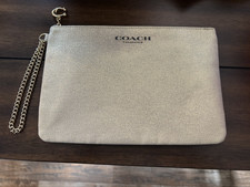 Coach gold Zipper Makeup Bag or wristlet picture