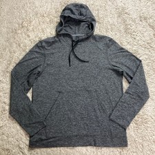 Lululemon Soft Jersey Hoodie Mens Medium Heathered Charcoal Gray Pull Over picture