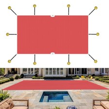 8-24ft Red Swimming Pool Cover Rectangle Heavy Duty Net Mesh Pool Safety Cover picture