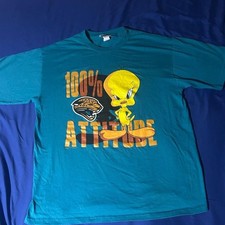 Vintage 1998 Jacksonville Jaguars Tweety Bird antique jade dome shirt VK17724 picture