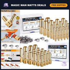 48PCS Brass Hose Barb Fittings Set with Clamps, Splicer Mender & Adapter Tools picture