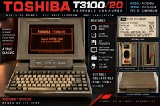 Toshiba T3100/20 PA7038U Vintage 80286 Portable Computer Plasma Display 20MB HDD picture