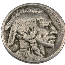 1917-S Buffalo Nickel - Clear Full Date & S Mint Mark - Circulated G/VG Key Date picture